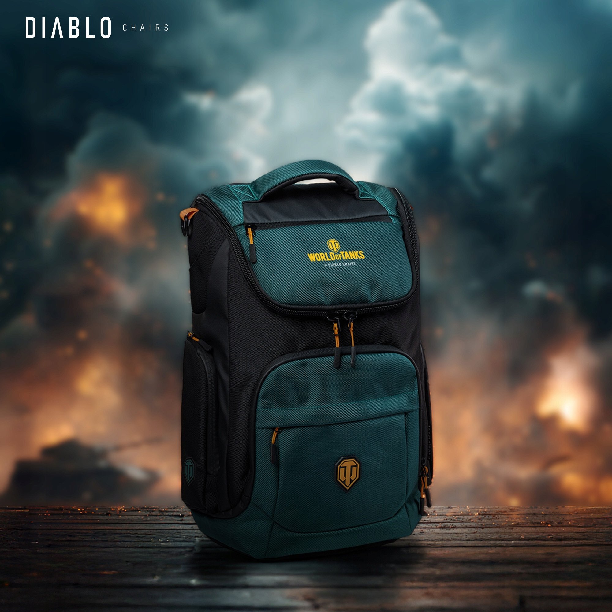 Çantë shpine DIABLO World of Tanks, për laptop, e papërshkueshme nga uji, e gjelbër