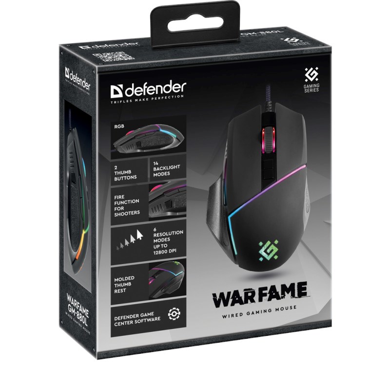 Maus Defender GM-880L WARFAME, Gaming, USB Type-A, i zi