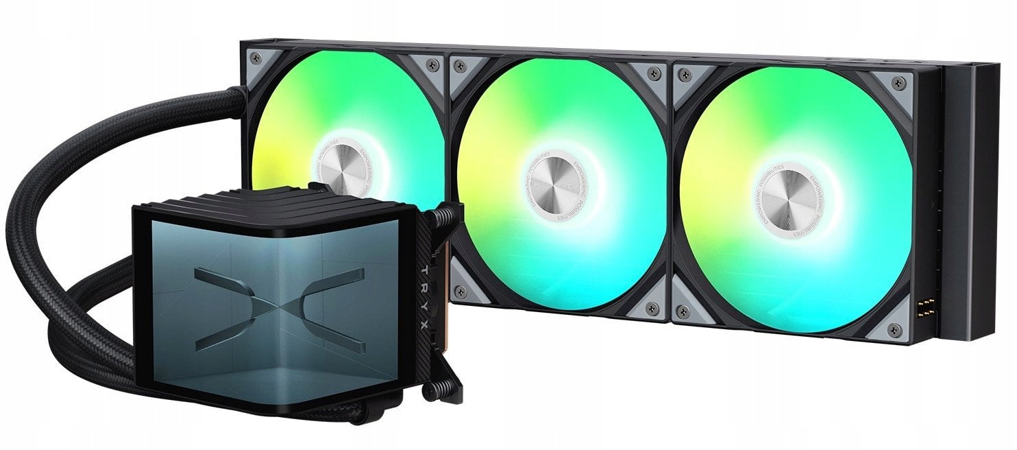 Ftohës uji për CPU TRYX PANORAMA ARGB 360mm, ekran AMOLED 6.5", Intel AMD, i zi