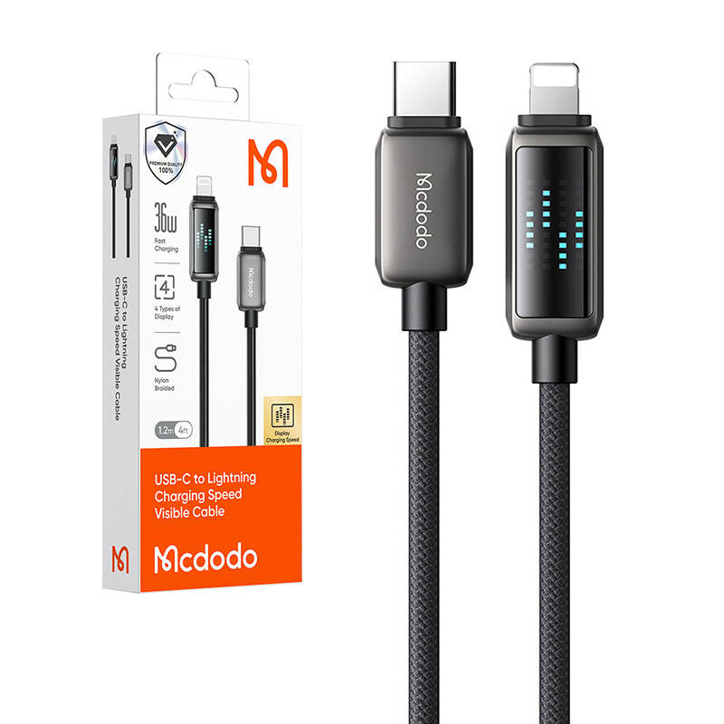 Kabllo karikimi Mcdodo CA-2630 USB C në Lightning, 36W, 1.2m, e zezë