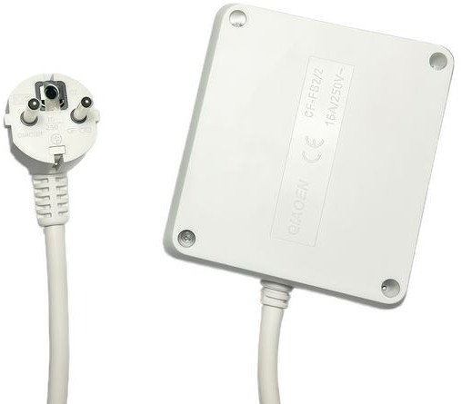 Zgjatues elektrik Microconnect 4 Way Square, 4 dalje, i bardhë