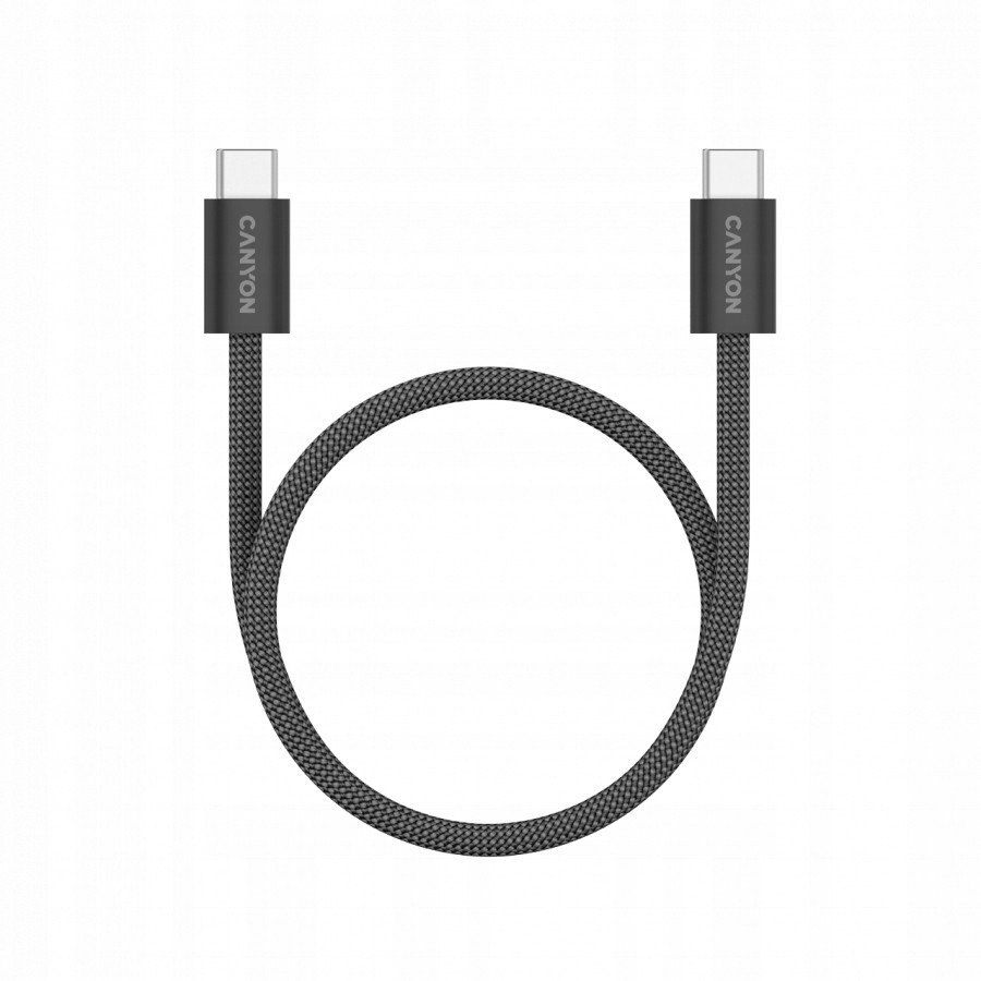Kabllo USB C Canyon OnWire 60MG, USB C në USB C, 1m, 60W, e zezë