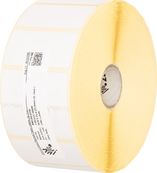 Rrollë etiketash Zebra Z-Select 2000D, direct thermal, e bardhë me printim të zi