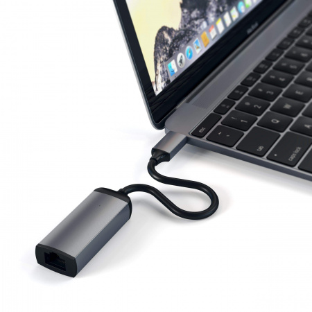 Përshtatës Satechi Aluminium USB-C - Ethernet, i hirtë