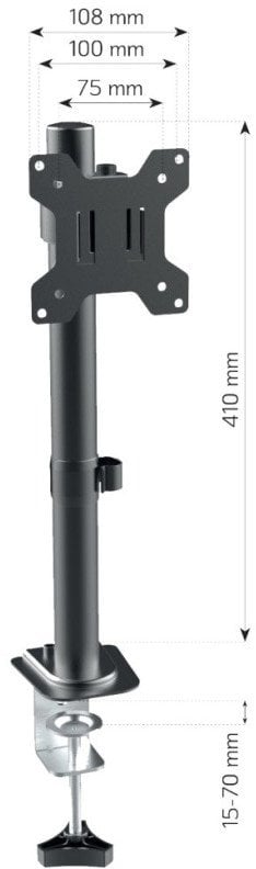 Stendë monitori Techly ICA-LCD 510BK, për tavolinë, deri 32", 10kg, e zezë