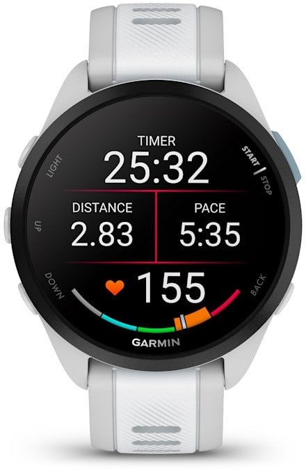 Ora sportive Garmin Forerunner 165 Music, 43mm AMOLED, GPS, gri e bardhë