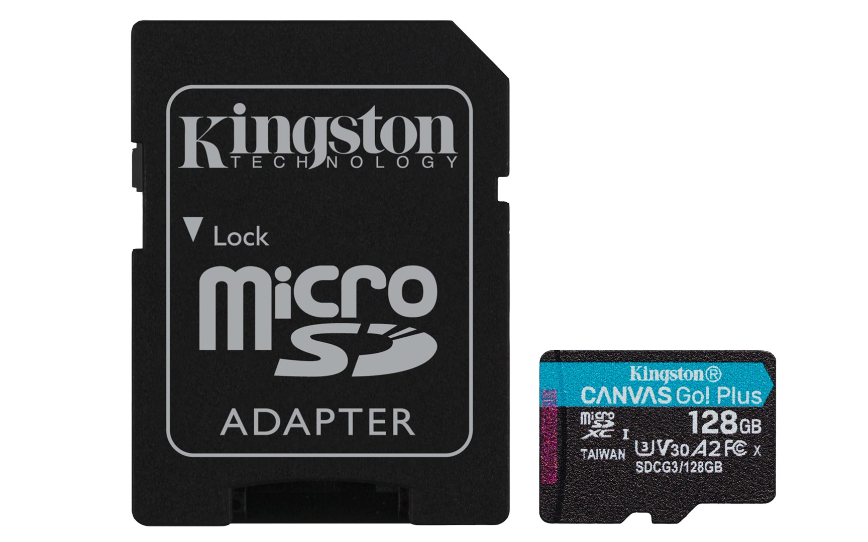 Kartë e memories Kingston Canvas Go Plus, MicroSD, 128 GB, Class 10 + përshtatës SD