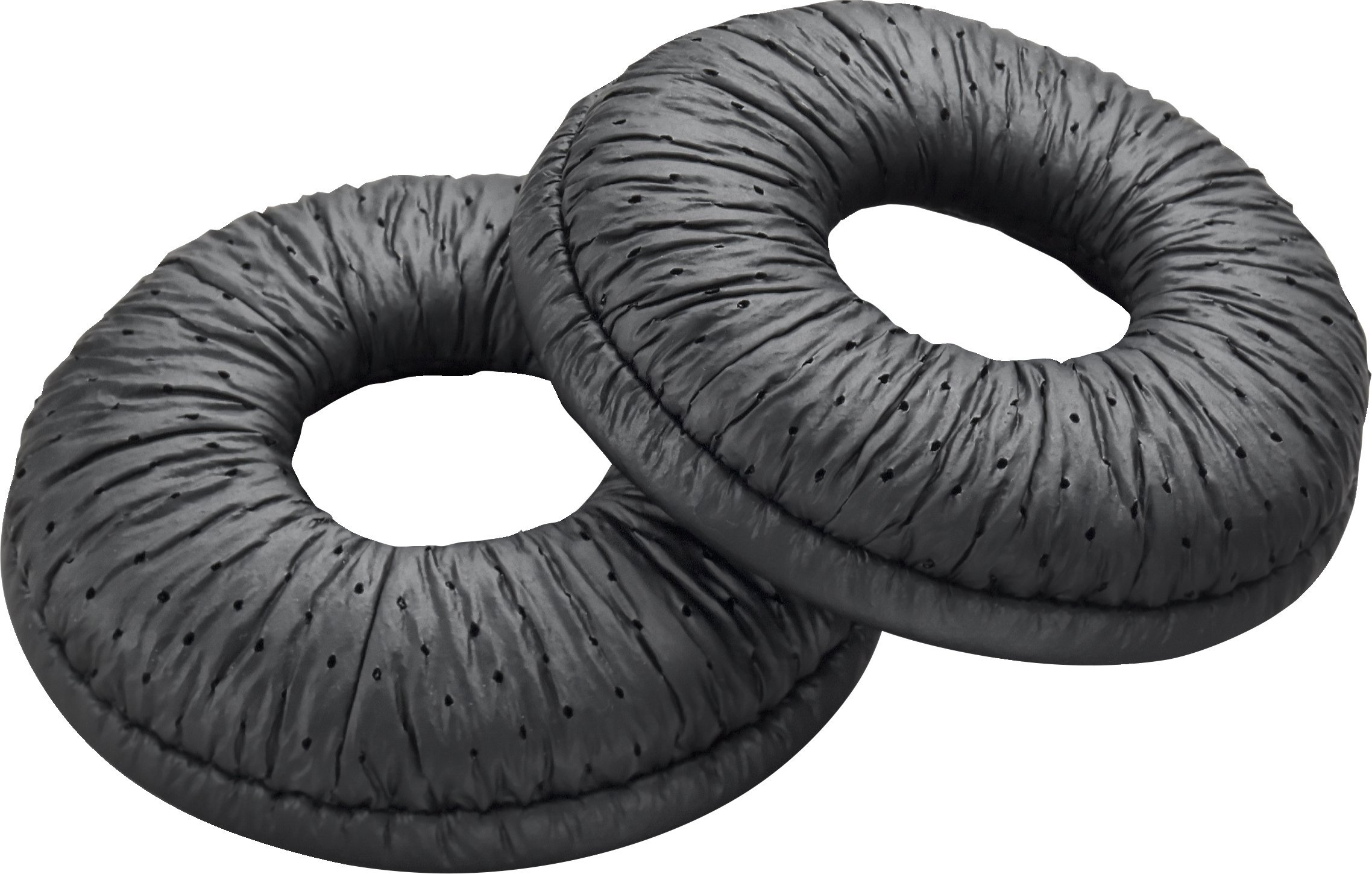 Jastëkë veshësh Poly për Savi W740 W745, paketim 2 copë, lëkurë sintetike, të zinj