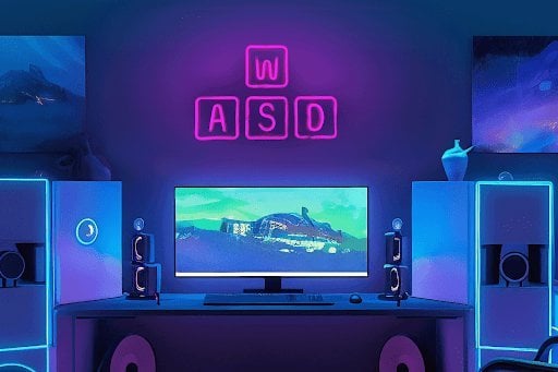 Dritë neoni LED Preyon LED WASD, vjollcë