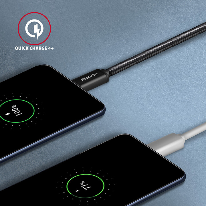 Kabllo AXAGON USB-A - USB-C SPEED USB3.2 Gen 1, 3A, 2m, e zezë