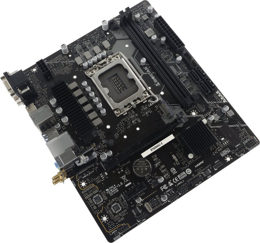 Матична плоча Biostar B760MX2-E, DDR5, PCIe 4.0 M.2, црна