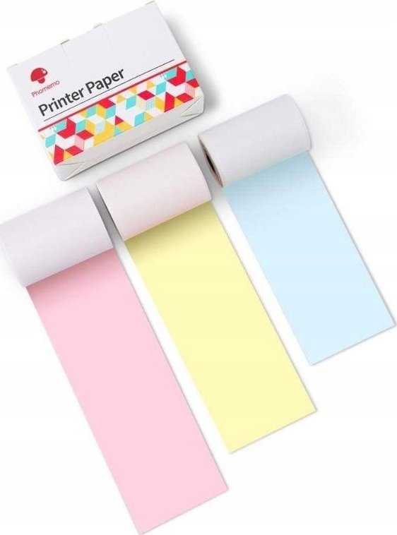 Letër termike me ngjyra Phomemo Q22-RMYPB, 3 rrotulla 53mm, kompatibile me T02 M02 M02 Pro M03 M04S, shumëngjyrëshe