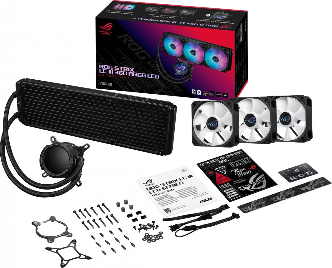 Ftohës Asus ROG Strix LC III 360 ARGB LCD (90RC00W1-M0UAY0), i zi