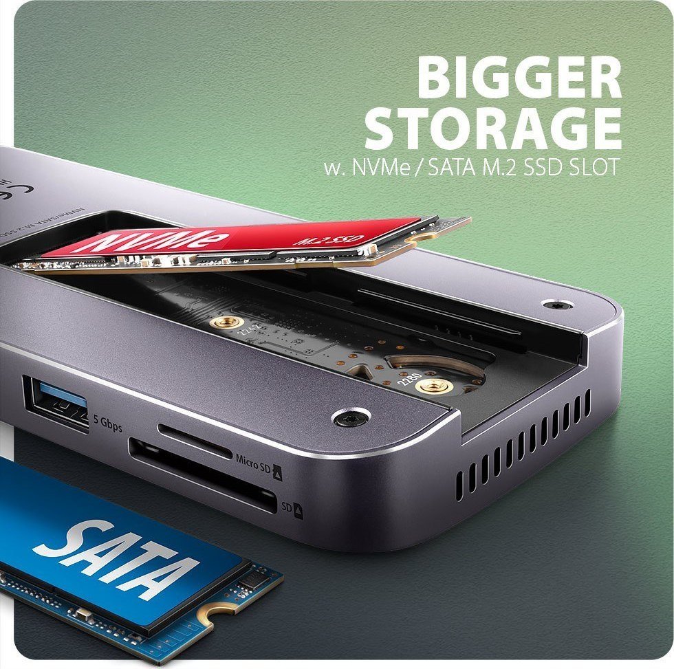 HUB USB Axagon HMC-12GM2, 12 në 1, 10Gbps, gri