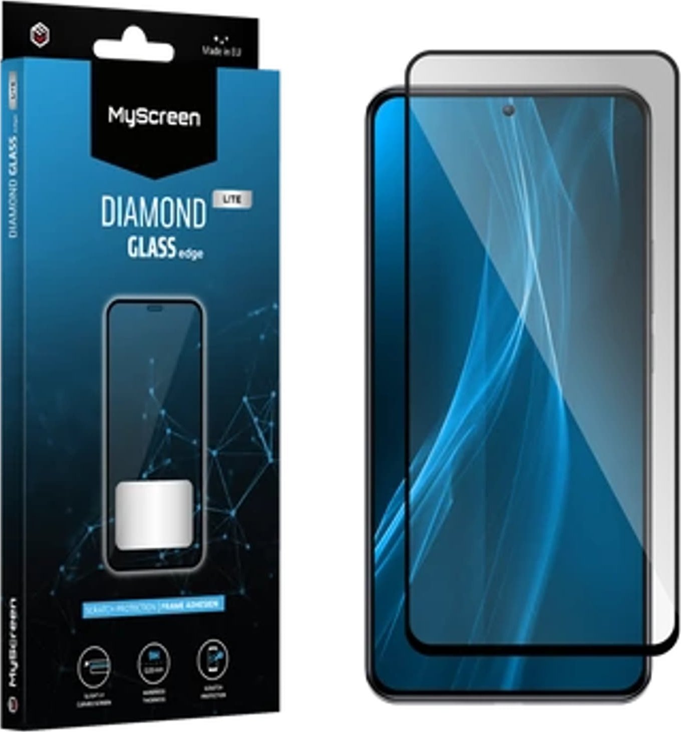 Xham mbrojtës MS Diamond Glass Edge Lite FG, për Xiaomi Redmi 13C 13C 5G 13R, i zi