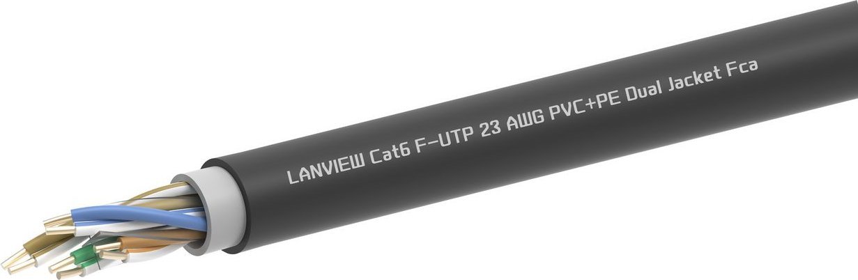 Kabull rrjeti Lanview LVN-CAT6PE-2FUTP, Cat6, F-UTP, 305m, gri