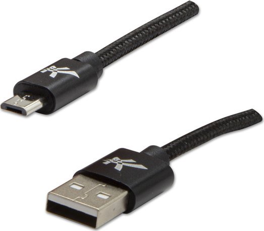 Кабел USB Logo USB A во microUSB, 2m, 1A, црн