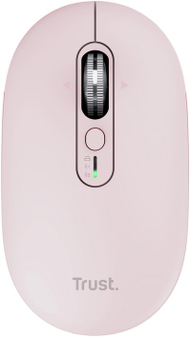 Безжичен глушец Trust Seron Slim Multi, Bluetooth, USB-C 2.4 GHz, розов