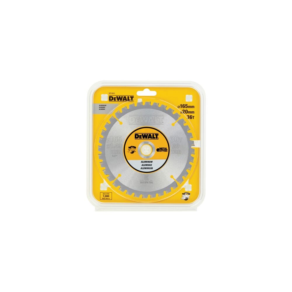 Teh sharrë rrethore DeWalt DT1910-QZ, 165mm, 36 dhëmbë, prerje alumini dhe metali