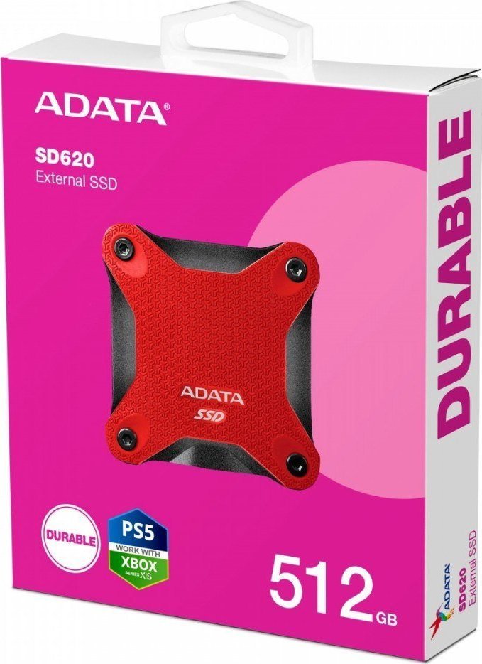 SSD i jashtëm ADATA SD620, 512GB, USB, i zi e kuqe