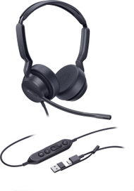 Kufje me kabllo Yealink UH42 Dual UC, USB A dhe USB C, me mikrofon me anulim zhurme, të zeza