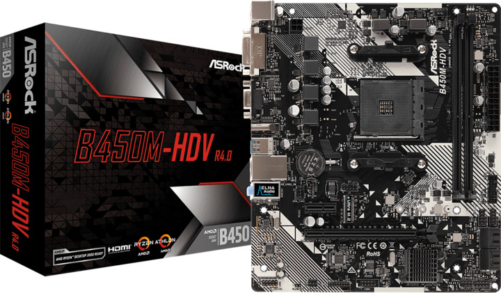 Pllakë amë ASRock B450M-HDV R4.0 - AMD B450