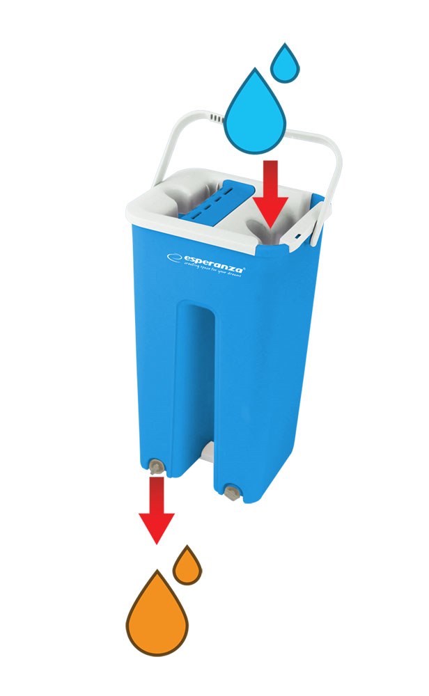 Set mop rrotullues Esperanza Rotary Mop Perfect Clean, me kovë, inoks