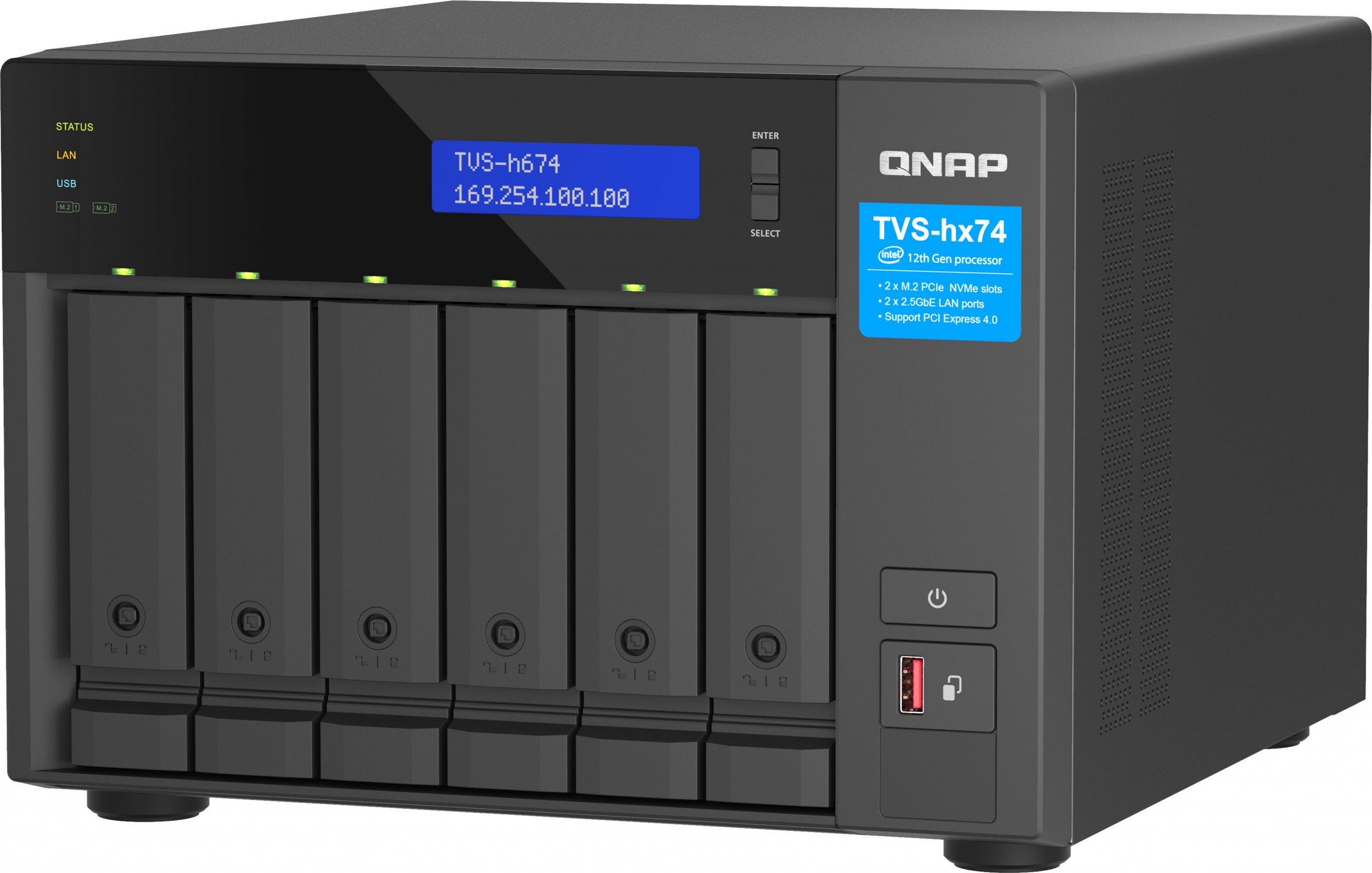 Server NAS QNAP TVS-h674T-i5-32G, Intel Core i5, 32GB RAM, gri