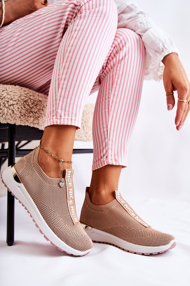 Atlete sportive Ardenza për femra, slip on, platformë, bezhë