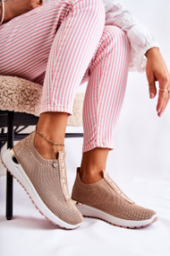 Atlete sportive Ardenza për femra, slip on, platformë, bezhë