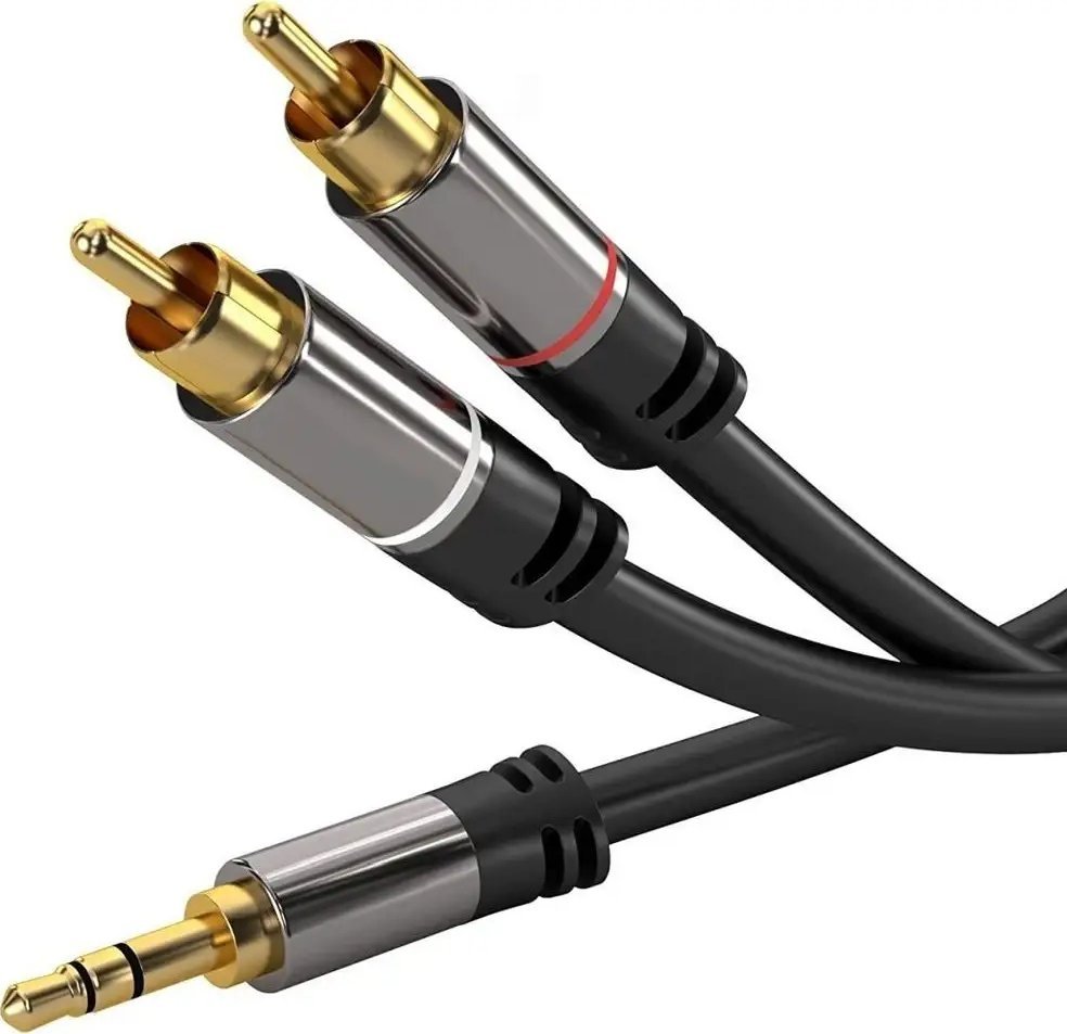 Kabllo audio PremiumCord PremiumCord, Jack 3.5mm në 2x CINCH, 1.5m, e zezë