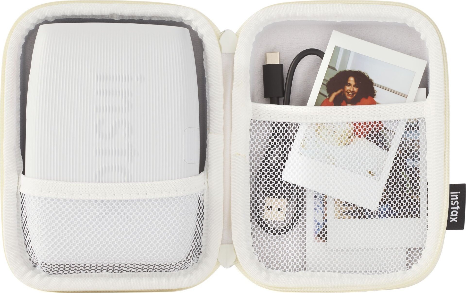 Futrollë mbrojtëse Fujifilm për Instax Mini Link 3, për printer portativ, e bardhë