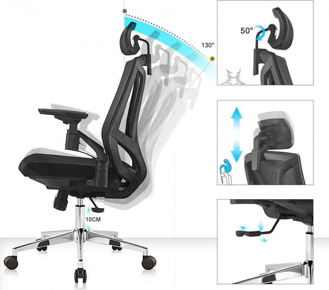 Karrige për zyrë Spacetronik GERD, e zezë