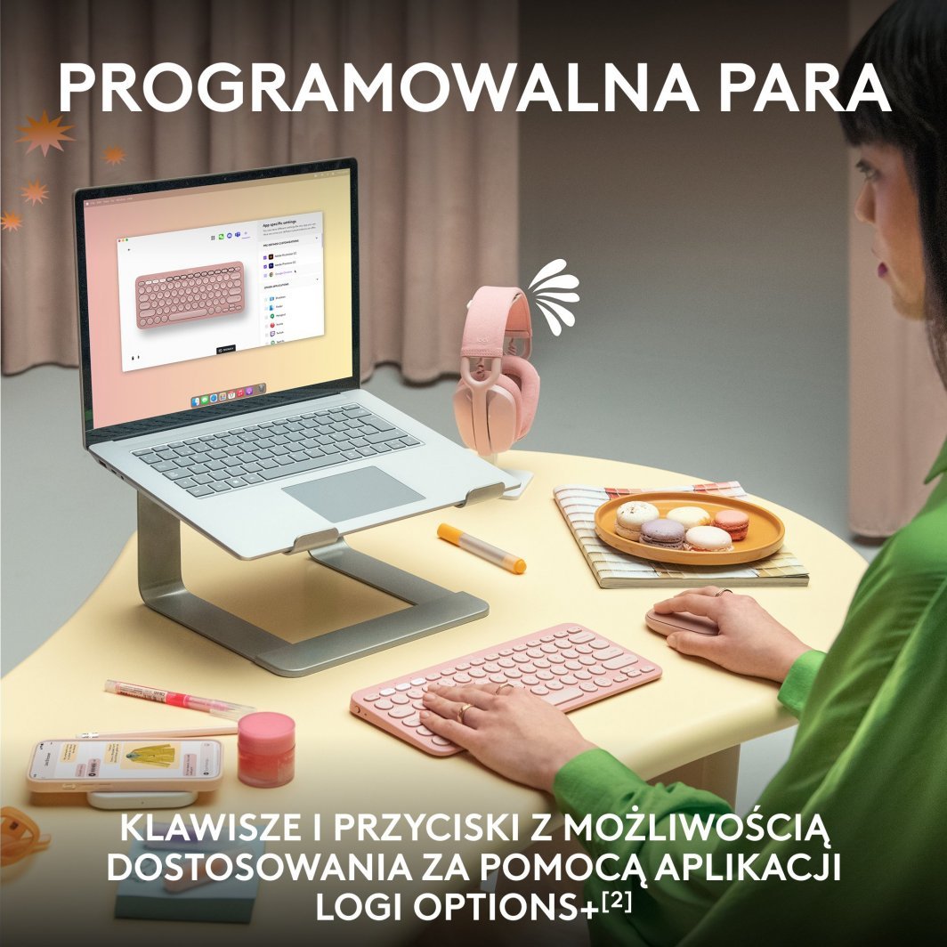 Kombo tastierë dhe mi Logitech Pebble 2 K380s M380s, wireless, Bluetooth, e bardhë