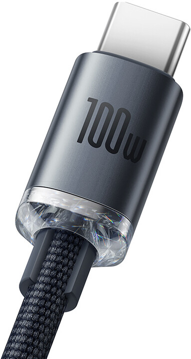 Kabllo karikimi / të dhënash Baseus Crystal Shine Series USB-A - USB-C, 100W, 1.2m, e zezë