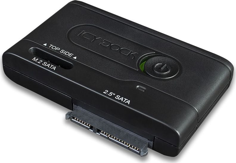 Kuti eksterne për disk Icydock EZ Adapter MB031U-1SMB, 2.5" SATA dhe M.2 SATA, USB-C 3.2 Gen 1, e zezë