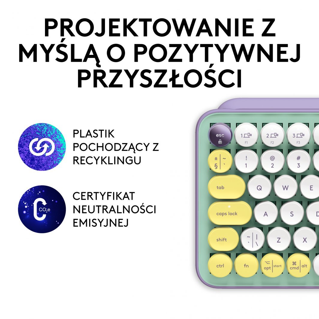 Tastierë Logitech POP Keys Fresh Vibes (920-010736), e bardhë/e gjelbër