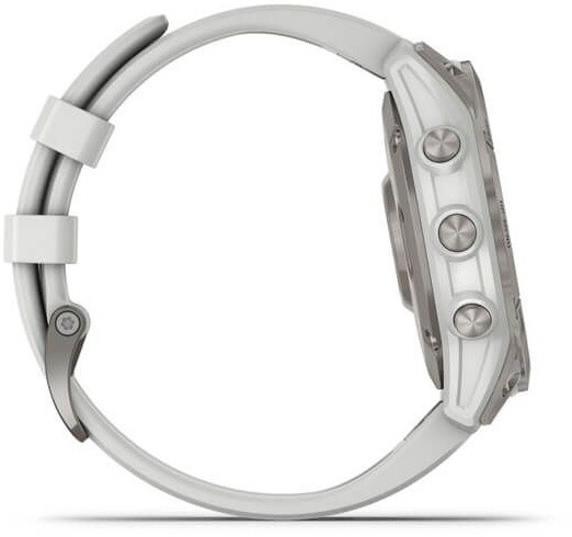 [OUTLET] Orë Garmin epix Sapphire, Titan / rrip silikoni i bardhë