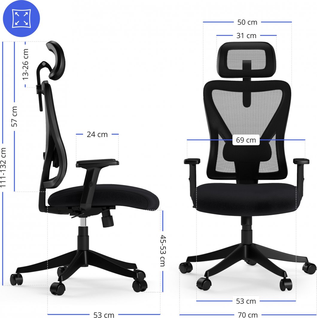 [OUTLET] Karrige për zyrë SENSE7 Tone, e zezë