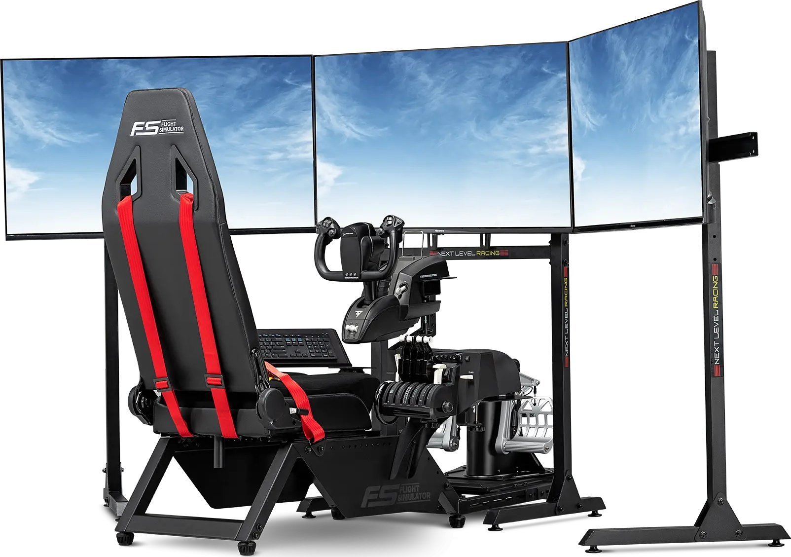 Ulëse për gara Next Level Racing Flight Simulator Stand, e zezë/kuqe