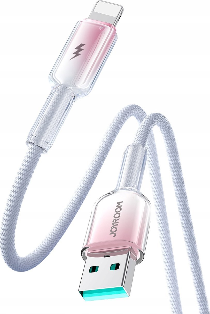 Kabllo Joyroom S-A42 Crystal-Clear, USB-A në Lightning, 1.2m, 3A, e bardhë