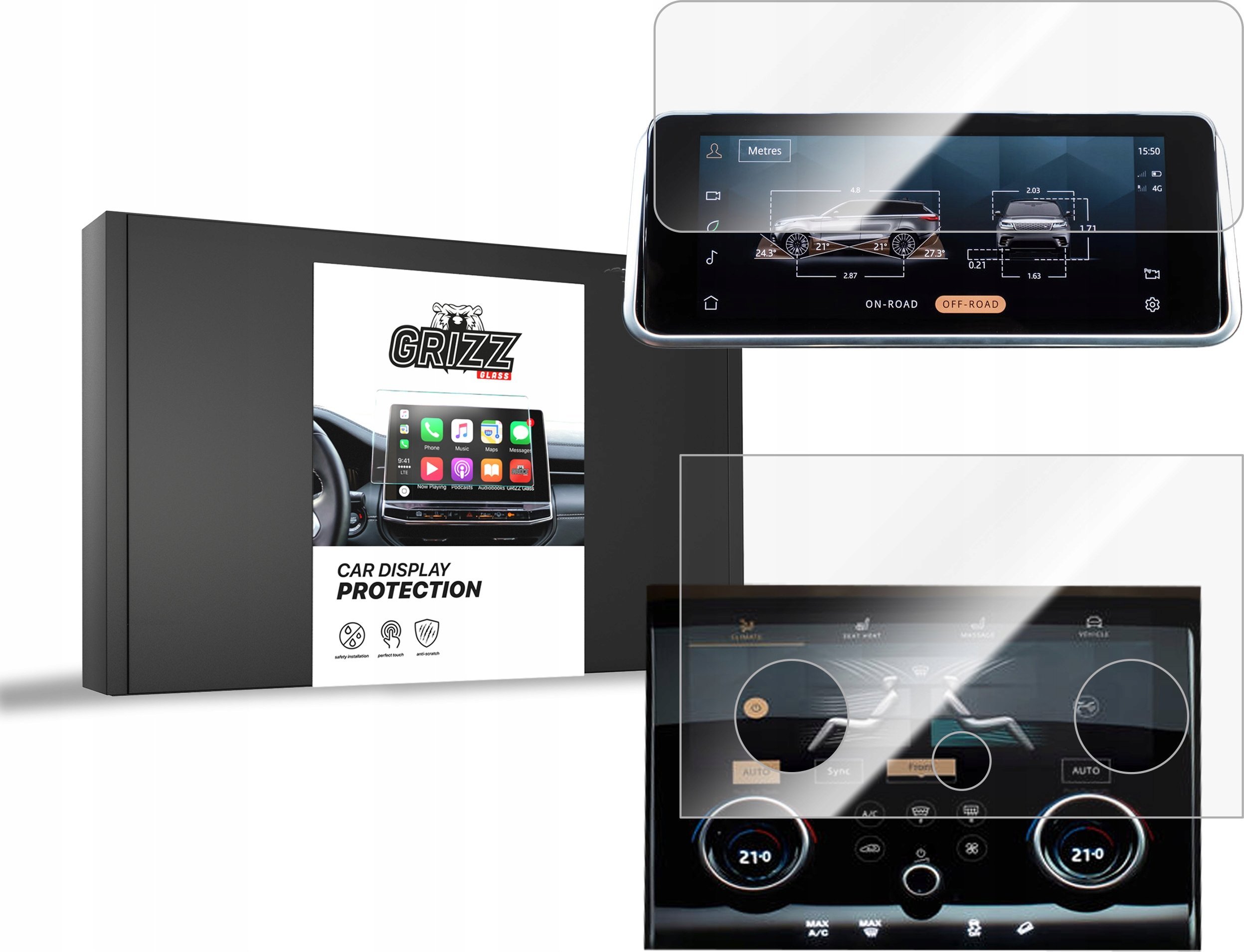 Mbrojtës ekrani GRIZZ 2in1 Ceramic Film, për Range Rover Evoque 2019-2023, transparent