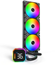 Ftohës uji CPU Montech HyperFlow Digital 360, All in One 360mm, Intel AMD, i zi