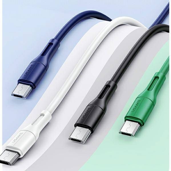 Kabllo USB Usams SJ502USB02, USB A në microUSB, 1 m, e bardhë