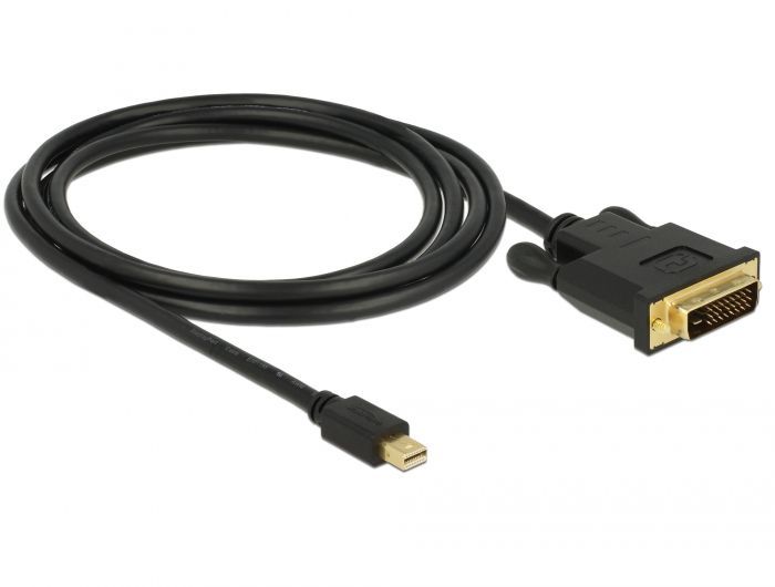 Kabllo Delock DisplayPort Mini - DVI-D 83989, 2m, e zezë