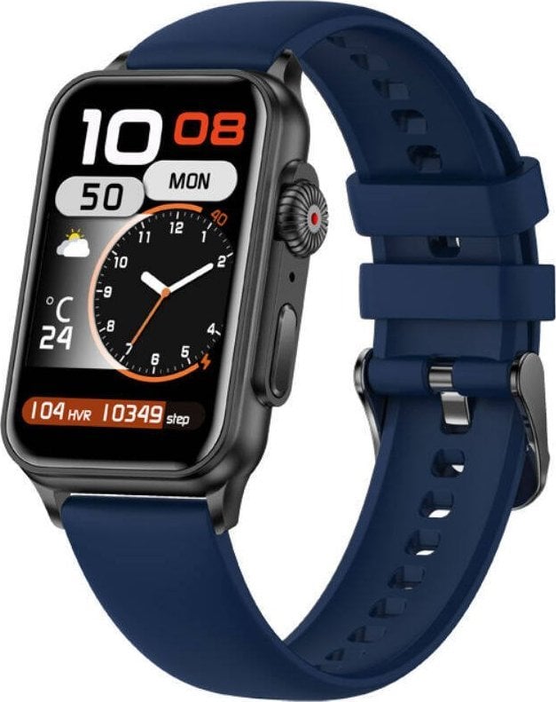 Smartwatch Rubicon SMARUB220, Bluetooth, monitorim shëndeti, blu e errët, set 2 copë