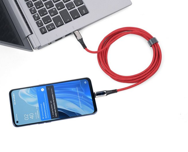 Kabllo karikimi Troika SPEEDY XL, USB C 2m, 100W, e kuqe