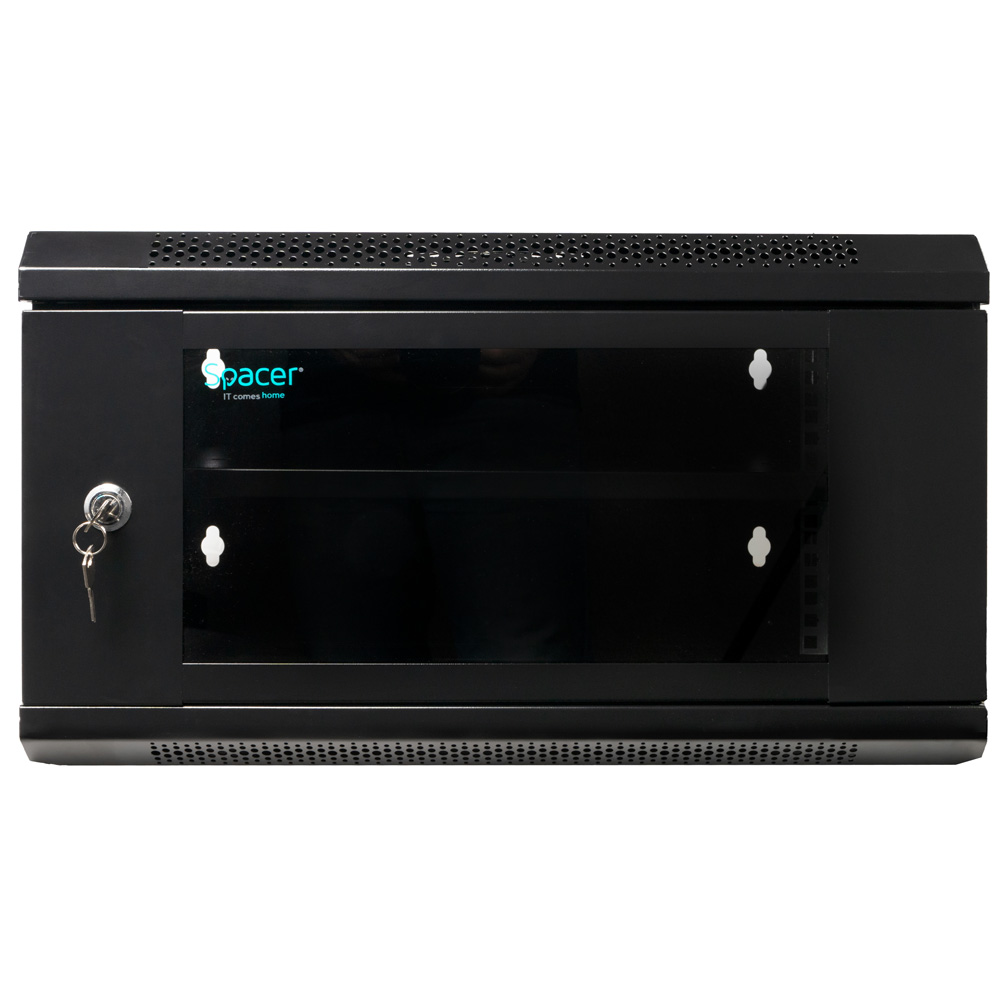 Kabinet rrjeti muror Spacer SPCW 6U, 19", 500x400mm, i zi