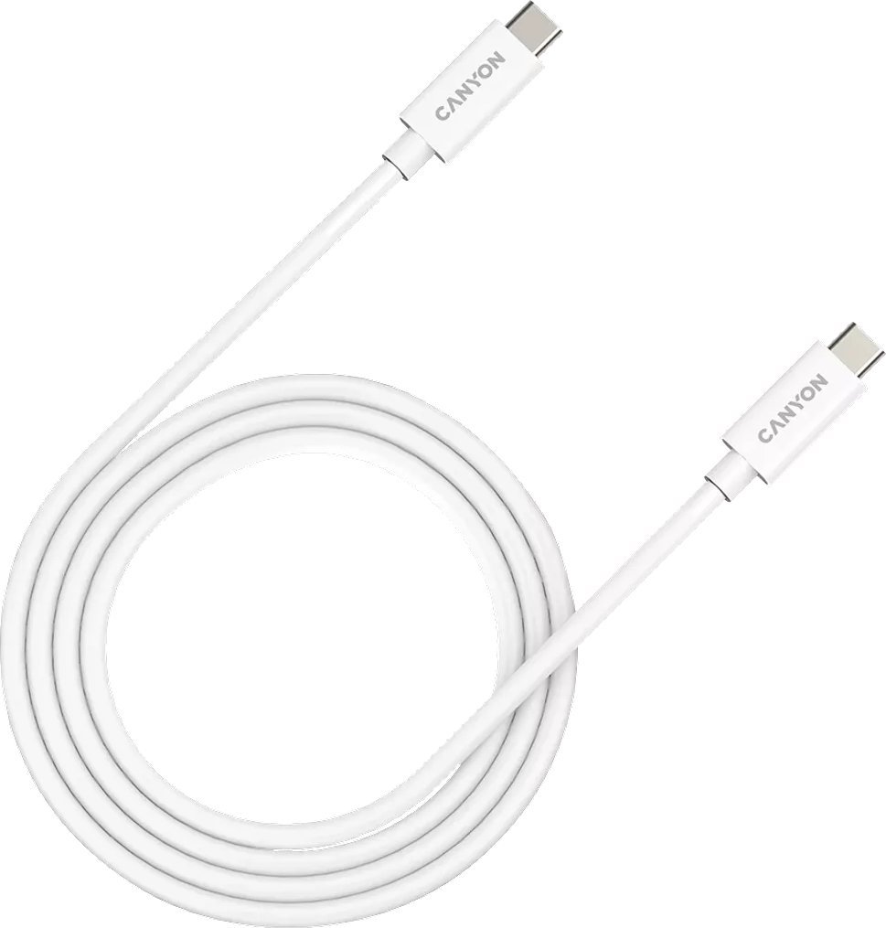 Kabllo USB Canyon RBLPOD00002, USB C në USB C, 1 m, e bardhë