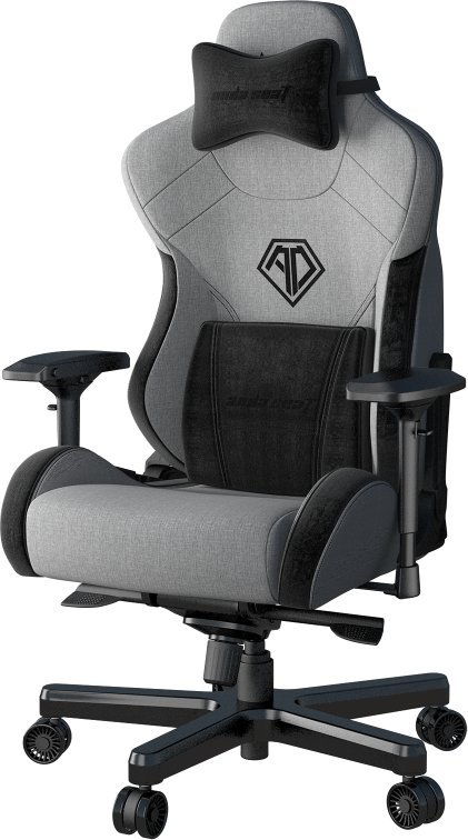 Karrige gaming AndaSeat T-Pro II, ergonomike, pëlhurë, gri e zezë